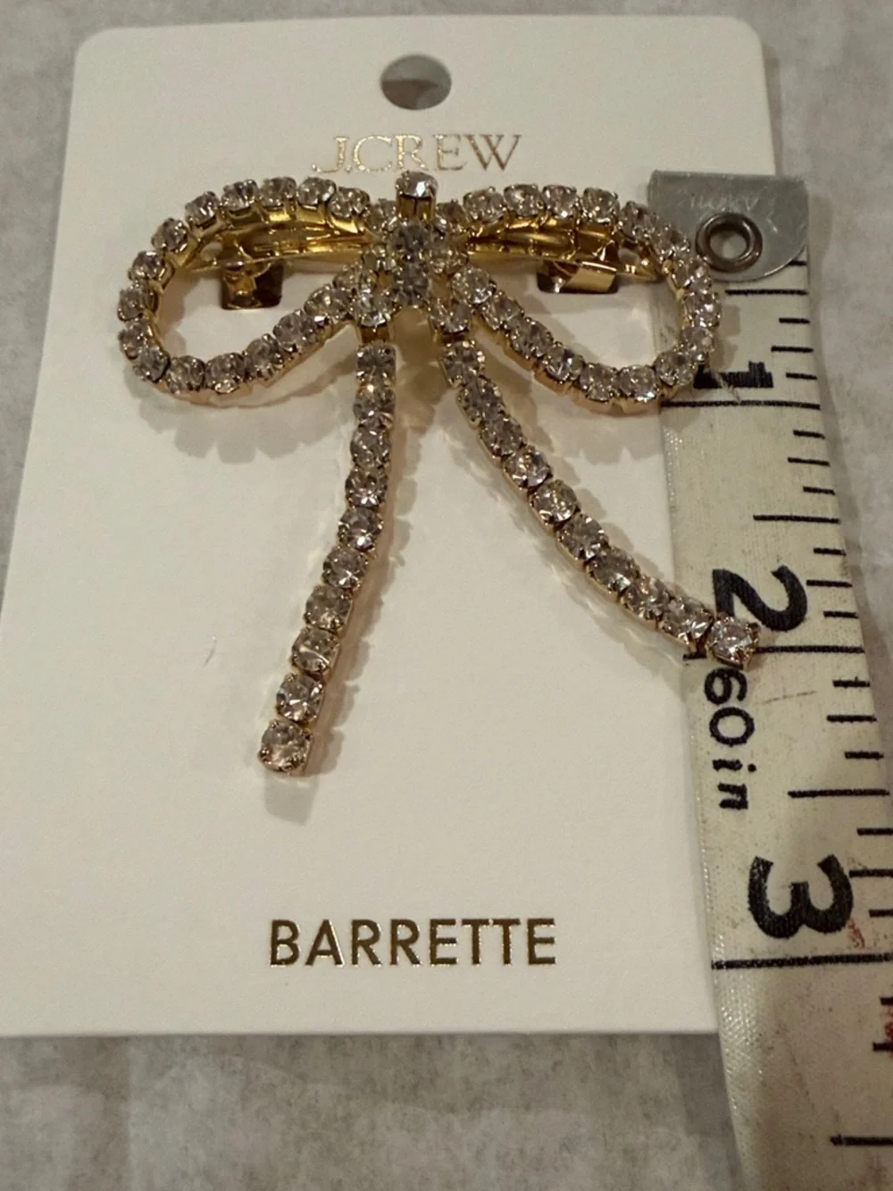 J. Crew Crystal Pavé Bow Hair Barrette/NWOT - Picture 6 of 10